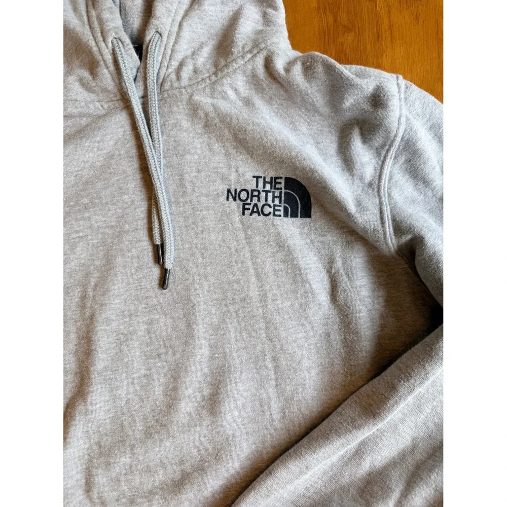 The North Face Mens Box Logo Pullover Hoodie Heather Grey Large 0079